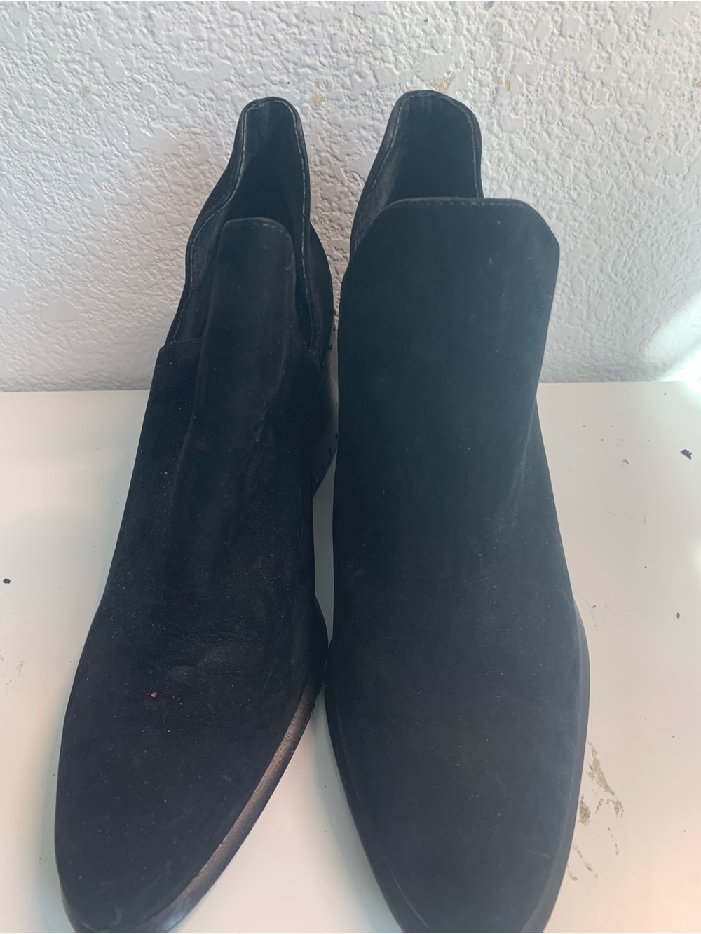 Vince Camuto Black Suede Chelsea Ankle Booties